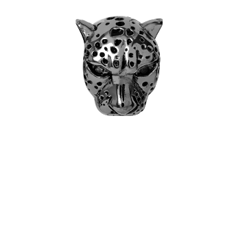Christina - Leopard, sapphires, sort sølv
