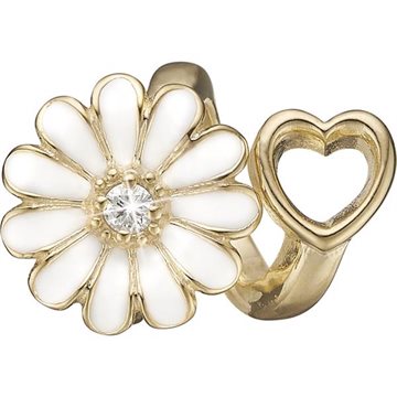 Christina - Marguerite Heart Labgrown diamond, goldpl silver