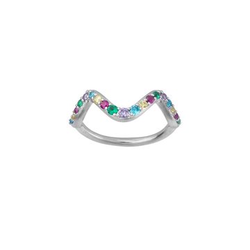 ByBiehl - Wave rainbow small ring sterling sølv