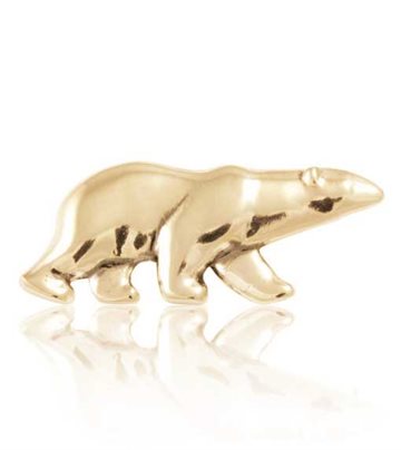 Thulemanden - Nanoq / Polar bear Broche - 8kt Rødguld