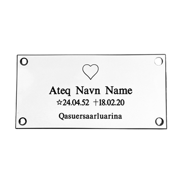 Gravskilt - Plast i Hvid 120x60mm