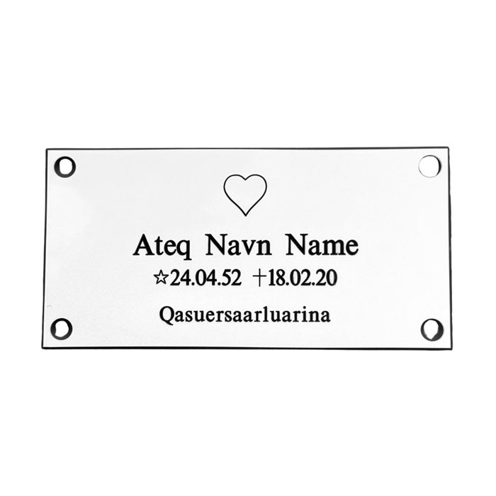 Gravskilt - Plast i Hvid 120x60mm