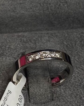 Nuran - String 14kt Hvidguldring 5x0,025ct str.55