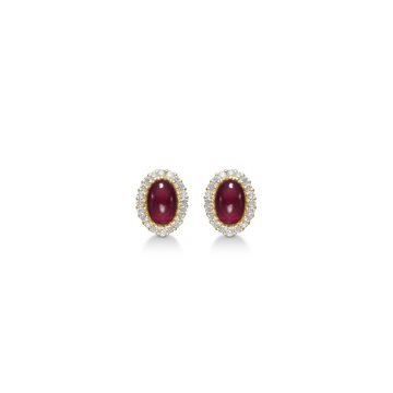 Mads Z - Royal Ruby Ørestikker m. Rubin + 0,16ct W/SI - 14kt Rødguld