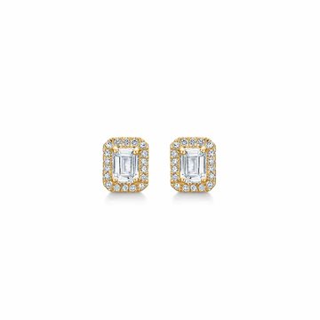 Mads Z - Isabella Ørestikker m. hvid topas + 0,085ct W/SI - 14kt Rødguld