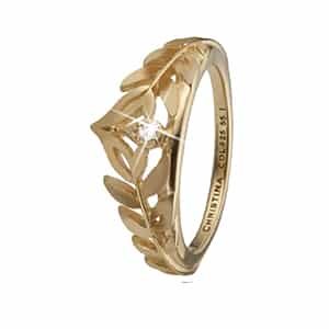 Christina Jewelry & Watches - Princess Leaves Ring - forgyldt sølv 800-2.17.B