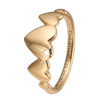 Christina Jewelry & Watches - Hearts for Ever Ring - forgyldt sølv 800-2.18.B