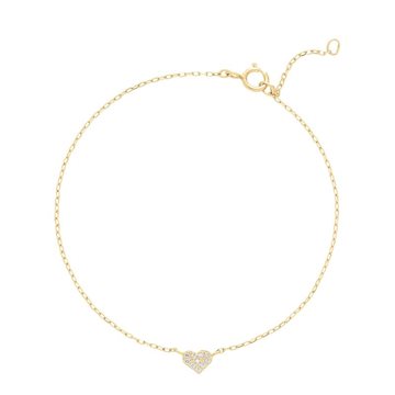 Armb. m/hjerte zir. - Lund Copenhagen - 8kt. Guld