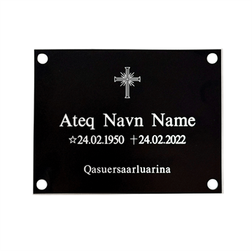 Gravskilt - Plast i Sort 110x85mm