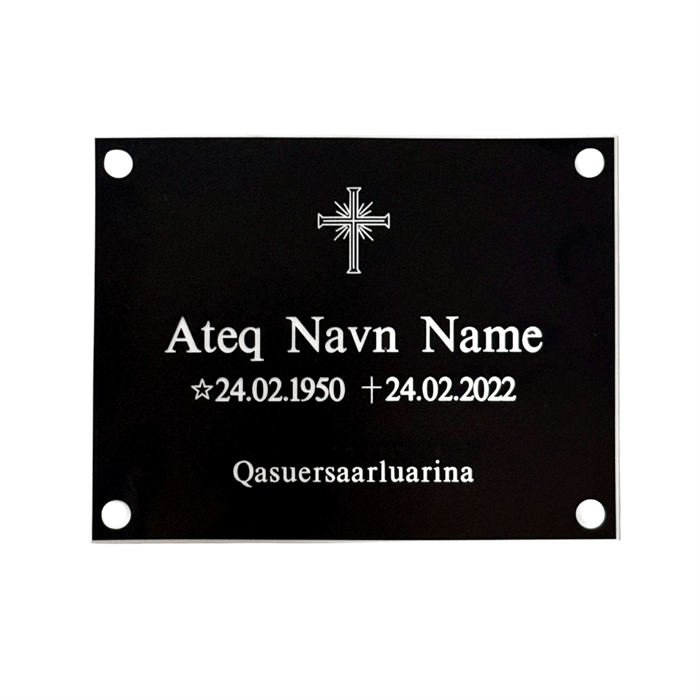 Gravskilt - Plast i Sort 110x85mm