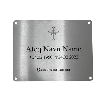 Gravskilt - Rustfrit Stål 110x85mm