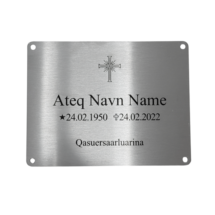 Gravskilt - Rustfrit Stål 110x85mm