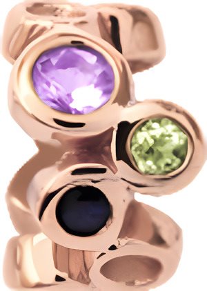 Christina - Charm Multi Gemstones rosaforgyldt
