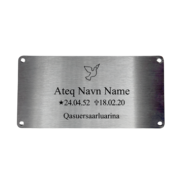 Gravskilt - Rustfrit Stål 120x60mm