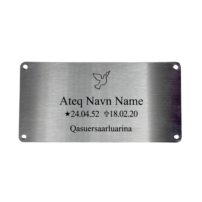 Gravskilt - Rustfrit Stål 120x60mm