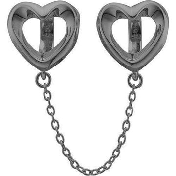 Christina Charms - Safety Hearts Charm, black silver