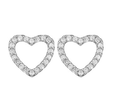 Christina Jewelry & Watches - Topaz Sparkling Hearts Ørestikker - sølv