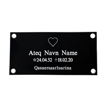 Gravskilt - Plast i Sort 120x60mm