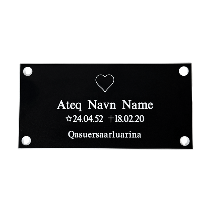 Gravskilt - Plast i Sort 120x60mm