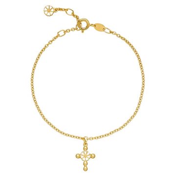 Lund Copenhagen - Marguerit Kors Armbånd - Forgyldt Sølv