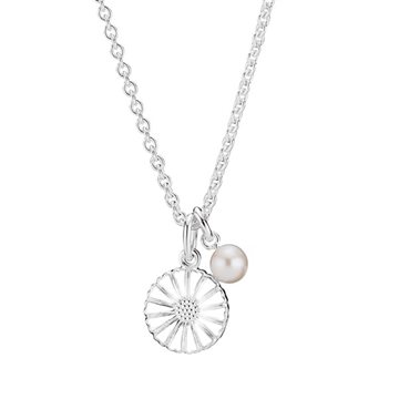Marguerit Ferskvandsperle Collier - Lund Copenhagen - sølv