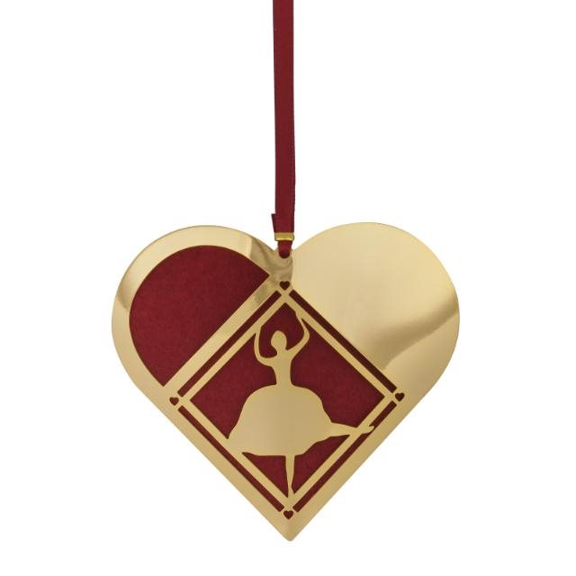 H.C. Andersen Home - Julehjerte Forgyldt 8cm - Ballerina (kan graveres)