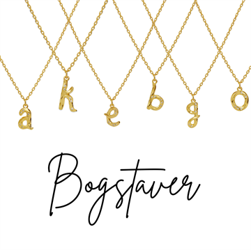 Maanesten - Alfabet Necklace - Forgyldt Sølv Forskellige Bogstaver