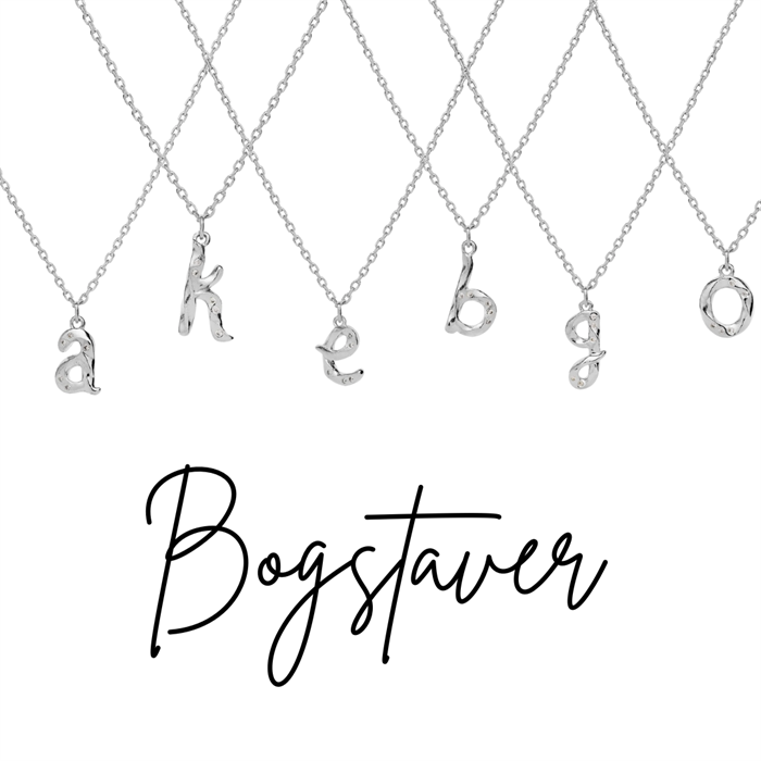 Maanesten - Alfabet Necklace - Sølv Forskellige Bogstaver