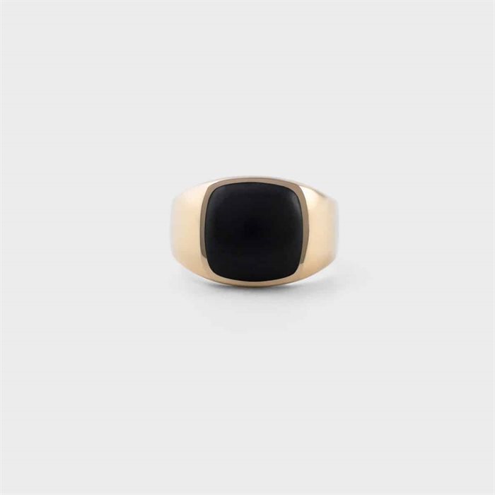 Cushion Signet Ring Black Onyx - IX Studios