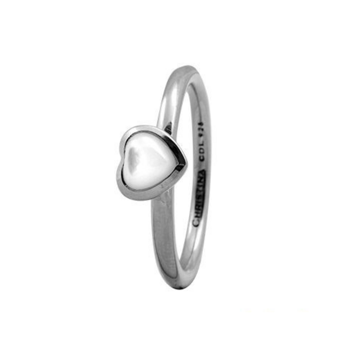 Christina - Heart ring sølv m/ perlemor