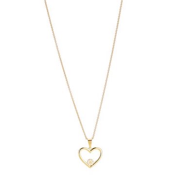 Marguerit Hjerte Collier 1x5mm Forgyldt - Lund Copenhagen - Sølv