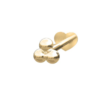 Nordahl Andersen - Labret Piercing med 3 Kugler 14 Karat Guld
