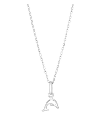 Nordahl Andersen - Rhod. sølvvedhæng delfin inkl. kæde