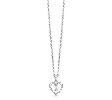 Aagaard - 8kt hvidguld hjertevedhæng med 0,01ct diamant. 