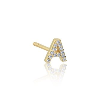 Nuran - Bogstav Ørestik 0,052ct. W/si - 14kt Rødguld