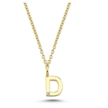 Nuran - Bogstav Vedhæng 14 kt Rødguld m/ diamant | D