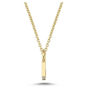 Nuran - Bogstav Vedhæng 14 kt Rødguld m/ diamant | I