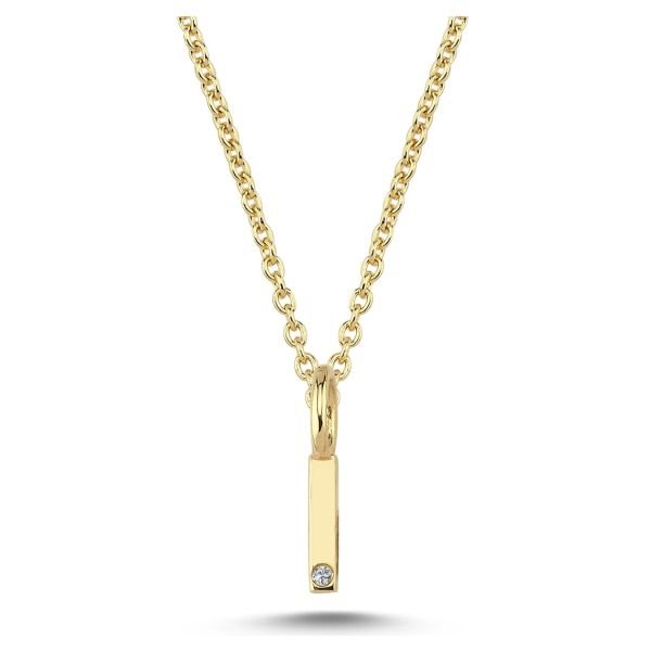 Nuran - Bogstav Vedhæng 14 kt Rødguld m/ diamant | I