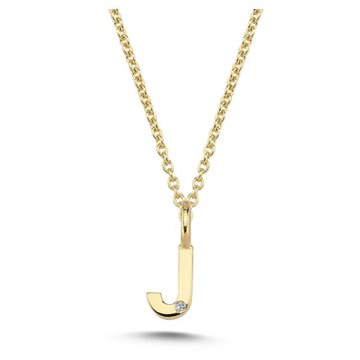 Nuran - Bogstav Vedhæng 14 kt Rødguld m/ diamant | J