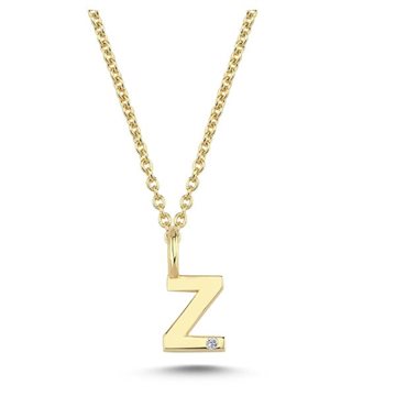 Nuran - Bogstav Vedhæng 14 kt Rødguld m/ diamant | Z