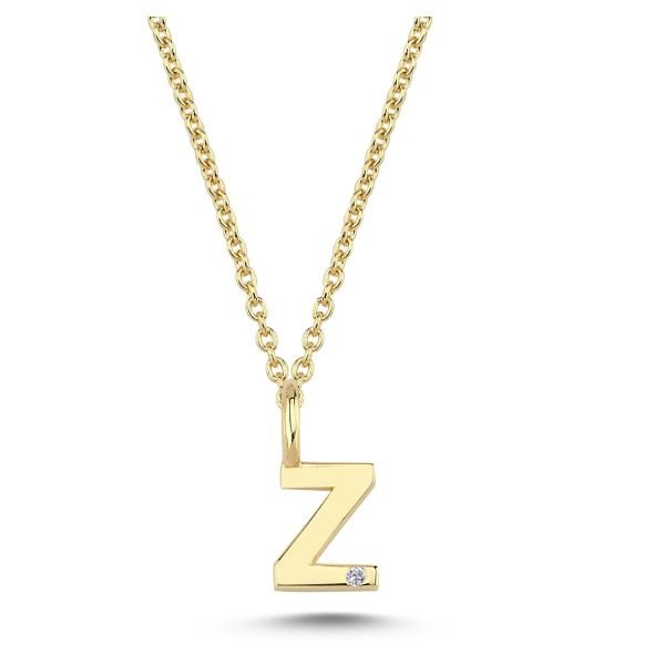Nuran - Bogstav Vedhæng 14 kt Rødguld m/ diamant | Z