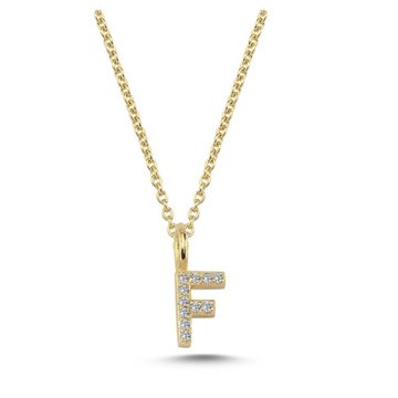 Nuran - Bogstav Vedhæng Pavé 6,5mm  | F