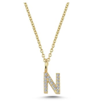 Bogstav Vedhæng Pavé 6,5mm - NURAN | N