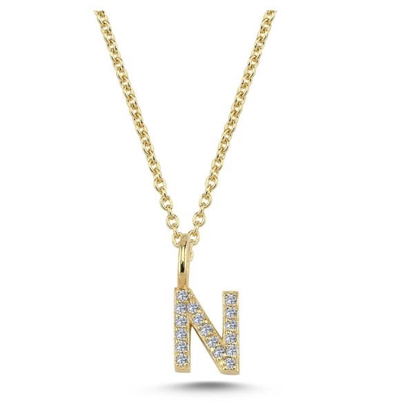 Bogstav Vedhæng Pavé 6,5mm - NURAN | N