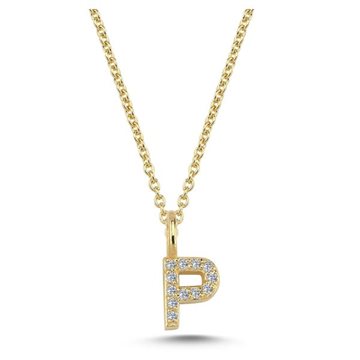 Bogstav Vedhæng Pavé 6,5mm - NURAN | P