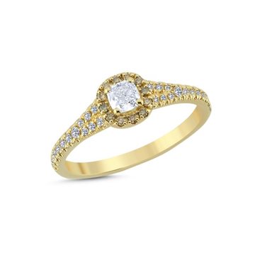 Nuran - Champagne Ring m. i alt 0,44ct. W/si - 14kt Rødguld