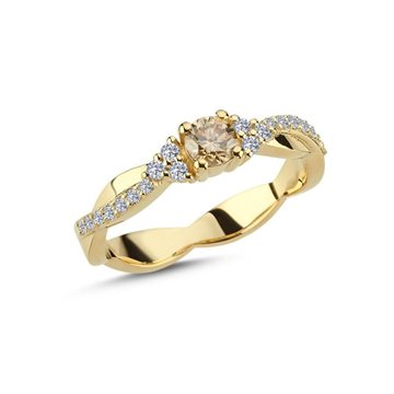 Nuran - Champagne Ring m. i alt 0,41ct. W/si - 14kt Rødguld
