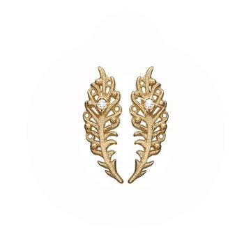 Christina Jewelry & Watches - Dancing Feathers ørestikker - forgyldt sølv 671-G60