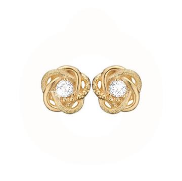Christina Jewelry & Watches - Knot ørestikker - forgyldt sølv 671-G63