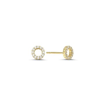 Nuran - Cirkel ørestikker m. i alt 0,24ct. W/si - 14kt Rødguld
